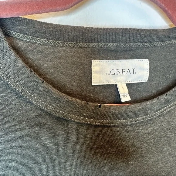 THE GREAT. Gray Ruffle Top Size 1 - Picture 7 of 15